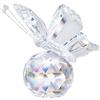 H&D HYALINE & DORA Farfalla volante in cristallo con base a sfera di vetro Collezione di figurine Ornamento Statua Animale da collezione (trasparente)