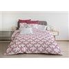 Home Linge Passion | Copripiumino - 3 Pezzi | 100% Cotone - 57 Fili | 2 Persone - 220x240 cm | Fregio Bordeaux, Bianco
