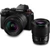 Panasonic LUMIX S DC-S5KCE-EG, fotocamera a pieno formato con due obiettivi: S-R2060 (20-60 mm, F3,5-5,6) e S-S50 (50 mm, F1,8)