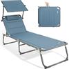 Homecall 30038 Lettino da Spiaggia in Alluminio con Parasole, Schiuma ad Asciugatura Rapida, XXL, Blu