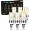 Blewandy Lampadine LED E14, 12W Lampadina Equivalenti 100W Incandescenza, 3000K Luce Bianco Calda 1200Lm Non Dimmerabile Edison Lampadina Mais, Risparmio Energetico Nessun Sfarfallio, 6 Pezzi