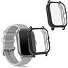 kwmobile Set 2X Custodia Smartwatch Compatibile con Huami Amazfit GTS 3 / GTS 2 / GTS 2e Cover - Case Silicone Protezione Orologio Fitness Nero