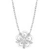 amor Collana con Ciondolo Collana da Donna in Argento 925, con zirconi sintetici, 42+3 cm, Argento, fiore, Fornita in confezione regalo per gioielli