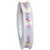 Präsent - Nastro di Raso Bianco Stampato Happy Birthday Larghezza 15 mm, Lunghezza 20 m