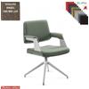 Elleci Office Omnia Poltrona interlocutore girevole, base alluminio piramidale a 4 gambe verniciata grigia tessuto Angel class 1 IM