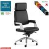 Elleci Office Omnia Poltrona direzionale con oscillante a fulcro avanzato base alluminio verniciata grigia ONE class 1 IM