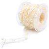 ANCLLO Nastro di perline artificiali da 10 m Nastro in chiffon e nastri di pizzo in organza per fiori da sposa Decorazione albero di Natale Confezione artigianale per cucire-Beige