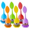 XiXiRan Filtro per Tè in Silicone, XiXiRan 6 Pezzi Set di Infusori per Tè in Silicone, Infusore Foglia Verde in Silicone, per Te e Tisane a Forma di Foglia di Tè in Acciaio Inox, con Vassoio