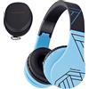 PowerLocus Cuffie Bluetooth per Bambini, Cuffie Senza Fili Over-Ear con Microfono, limitatore di volume a 85 dB, Cuffie Wireless Pieghevoli e Regolabili per Ragazzi e Ragazze per Cellulari/Tablet/PC