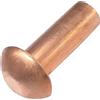 AERZETIX - Set di 20 rivetti in rame Ø4x10mm con testa semitondo - rivetto a testa bombata - rivetto pieno/rivetto a pressione - DIN 660 - C48031