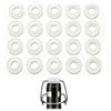 HERCHR 25 Pezzi Guarnizioni Tappi Bottiglie Vetro,Silicone Guarnizione,Guarnizioni Bottiglie Vetro,Guarnizioni Bottiglia Vetro Tappi Silicone,Rondella in Gomma per cap Swing Top Bottiglia di Vetro White