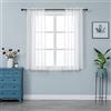 GIRASOLE HOME® Coppia Tende Voile Bianche Trasparenti Effetto Lino Tenda a Righe Beige per Soggiorno Camera Balcone Finestra e Interni 2 Pannelli con Tasca(Beige, 70x148cm)