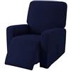 EBETA Jacquard Copripoltrona Fodera per poltrona, Coprisedile Chivas Poltrona Reclinabile Relax Completo Elasticizzato con Tasche (Blu scuro)