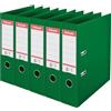 Esselte, N°1 Power, Confezione da 5 raccoglitori a leva, Verde, Dorso 75mm, A4, PP, 162560