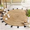 Douceur d'Intérieur Shira Tappeto Deco Tondo, Iuta, Nero, (0) 120 CM