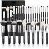 BEILI Set Pennelli Trucco,30PCS Pennelli Trucco Professionale,Per il Trucco Pennelli Per Occhi e Viso,Kabuki, Fondotinta, Evidenziatori,Correttori,Fard,Ombretti,Capelli Naturali di Capra