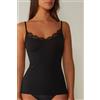 Intimissimi Top In Modal Ultralight Con Cashmere Con Pizzo Nero