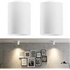 Klighten 2 Pcs Faretto a Soffitto Cilindro Bianco, Attacco GU10, Faretto Tondo Alluminio Faretto Plafoniera Superficie per Cucina, Soggiorno, Corridoio, 10,5 x 14,6 cm, Lampadina non Inclusa
