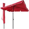 VOUNOT Ombrellone da Giardino Rettangolare, Parasole da Balcone, 200 x 125 cm, Rosso