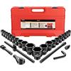 Anbull 3/4 Set Bussole a Impatto, 27 Pollici Set Chiavi a Bussola (con 3 set 1 Drive Impact Socket), dimensioni metriche (21-50 mm e 50-65 mm), CR-V Acciaio con barre di prolunga