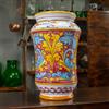 CERAMICHE CALTAGIRONE Portaombrelli in Ceramica Siciliana di Caltagirone Bordeaux cm 50