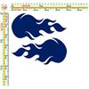 Adesivi vinil fiamme prespaziati auto smart 500 sticker flames pvc cropped 2 pz.