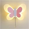 ANKBOY AKBOY Farfalla Lampada da Parete per La Stanza dei Bambini Tricolore Dimmerabile Faretti da Muro LED 14W Applique da Parete con Interruttore a Cavo Luce Notturna Luce Camera Letto Decorativa