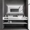 Talos Specchio da Bagno LED King 140 x 60 cm - Colore della Luce Bianco Neutro - Specchio cosmetico Illuminato con ingrandimento 3X - Orologio Digitale - Telaio in Alluminio