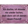Schatzmix Blechschild Spruch …Doch Dann SAH ICH deinen neuen Freund Metallschild Wanddeko 20x30cm Tin Sign Targa di Metallo da Parete, Lamiera, Multicolore, 20x30 cm