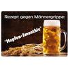 Schatzmix Blechschild Spruch Rezept gegen Männergrippe Metallschild 20x30 cm Tin Sign Targa di Metallo da Parete, Lamiera, Multicolore, 20_x_30_cm