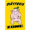 Schatzmix Blechschild Spruch Diätfreie Zone. Elefant Metallschild 20x30 cm Wanddeko Tin Sign Targa di Metallo da Parete, Lamiera, Multicolore