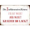 Schatzmix Blechschild Spruch 3 Schlimmsten Kriesen Metallschild 20x30 Deko Tin Sign Targa di Metallo da Parete, Lamiera, Multicolore, 20x30 cm