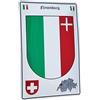 Schatzmix Blechschild Neuenburg Wappen Metallschild Wanddeko 20x30 cm Tin Sign Targa di Metallo da Parete, Lamiera, Multicolore