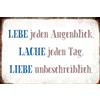 Schatzmix Blechschild Spruch Lebe jeden Augenblick. Lache Metallschild 20x30 Tin Sign Targa di Metallo da Parete, Lamiera, Multicolore, 20x30 cm
