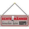 Schatzmix, targa in metallo con scritta in lingua tedesca Veri uomini non ricetti, 27 x 10 cm, decorazione da parete con cordoncino, targa in metallo, multicolore