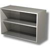 Ristotecno Pensile inox a giorno con 1 ripiano. H.cm. 65 - 100x40x65H - AISI 304