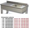 Ristotecno Lavatoio Lavello su gambe ad 1 vasca + sgocciolatoio laterale. Prof. 60 - 150x60x85H - SENZA ruote - Sgocciolatoio DESTRO - AISI 304