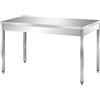 Ristotecno Tavolo inox senza cornice sulle gambe. Prof. 70 - 120x70x85H - SENZA ruote - AISI 304