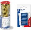 Staedtler Noris Matita Hb2, Confezione Da 50 & Mars Plastic 526 50 Gomma,  65 X 23 X 13 Mm, Confezione Da 20