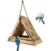 IDEA HOME LEVIATAN 121050 Mini casetta per uccelli in legno su una catenina, mangiatoia per uccelli selvatici, da appendere per tutto l'anno, Pronto all'uso, non richiede montaggio