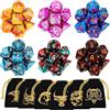 QMAY Dadi da gioco, 42 Pezzi Dadi Poliedrici da Gioco Doppio-Colore per RPG Dungeons e Dragons Pathfinder, 6 Set di DND MTG RPG d20, d12, 2 d10 (00-90 e 0-9), d8, d6 e d4
