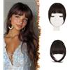 BARSDAR Frangia Clip Capelli Veri, 100% Naturali Frangetta Air Bangs French Bangs Frangia Extension Clip Capelli Veri Cura Capelli Donna lavabile/tingibile