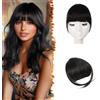 BARSDAR Frangia Clip Capelli Veri, 100% Naturali Frangetta Air Bangs French Bangs Frangia Extension Clip Capelli Veri Cura Capelli Donna lavabile/tingibile