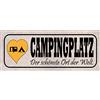 Schatzmix Blechschild Spruch Campingplatz schönste Ort der Welt. 27x10 Tin Sign Targa di Metallo da Parete, Lamiera, Multicolore, 27x10 cm