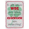 Schatzmix Blechschild Spruch Glücklich Sein Ist der Weg Metallschild 20x30 Deko Tin Sign Targa di Metallo da Parete, Lamiera, Multicolore, 20x30 cm