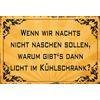 Schatzmix Blechschild Spruch Wenn Wir nachts Nicht naschen sollen. Metallschild Wanddeko 20x30cm Tin Sign Targa di Metallo da Parete, Lamiera, Multicolore, 20x30 cm
