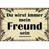 Schatzmix Blechschild Du wirst Immer Mein Freund Sein Metallschild Wanddeko 20x30cm Tin Sign Targa di Metallo da Parete, Lamiera, Multicolore, 20x30 cm