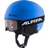 ALPINA Unisex - Bambini, ZUPO SET (+PINEY) Casco da sci, blue matt, 48-52 cm