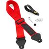Tiger kit tracolla ukulele rosso con plettri e accessori | Include tracolla, cordino, bottone terminale e 3 plettri in feltro, per ukulele soprano, concerto, tenore e baritono.