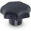Ganter Normelemente Ganter Norm elementi DIN 6336 KT-M5 25 K Stella Manopole con filettatura Boccola, nero, DIN 6336-KT-40-M8-K
